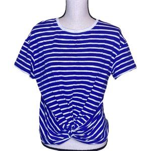 NWOT  a.n.d.e.a.w.y. Blue/White Striped Short Sleeve Top X Small